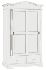 Armadio arte povera 2 ante scorrevoli shabby legno bianco 122x60x200 (1296) - Mobili 2G
