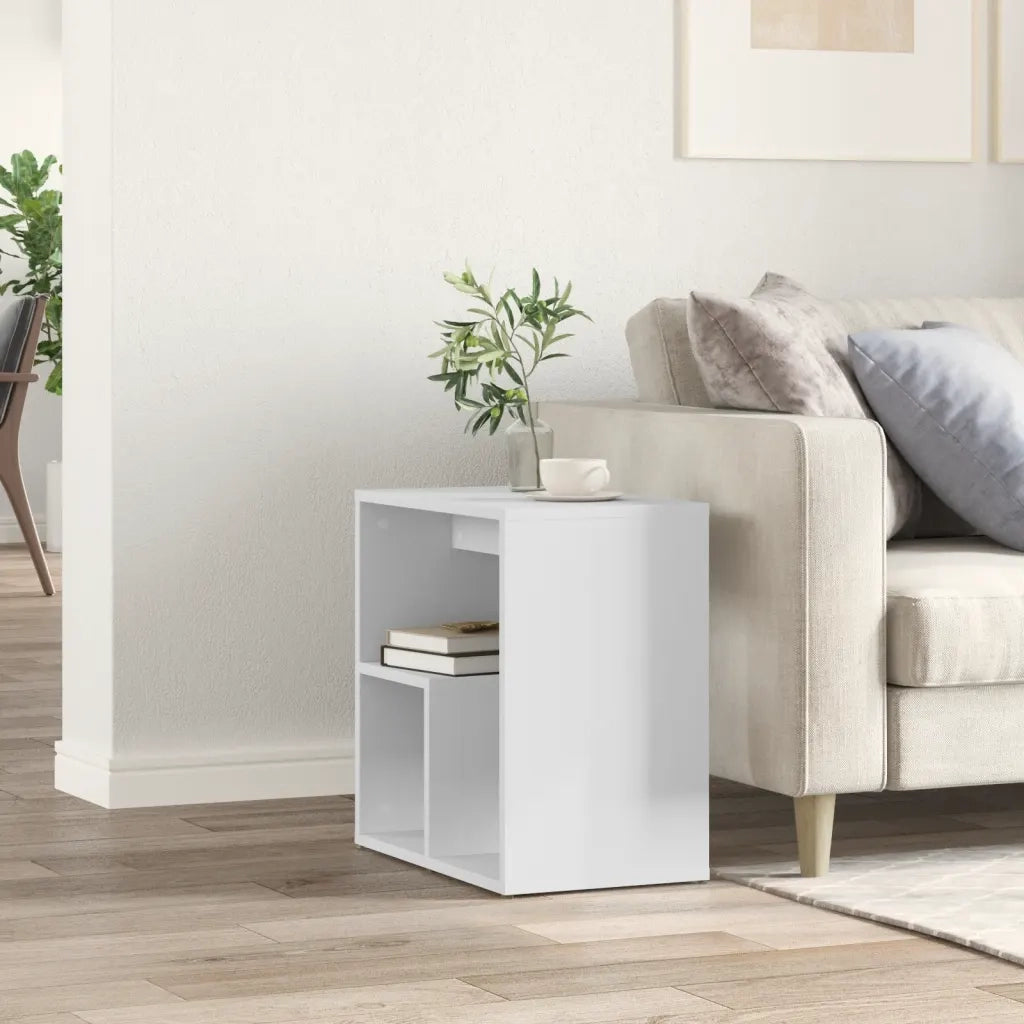 Tavolino Bianco 50x30x50 cm in Legno Multistrato 840555