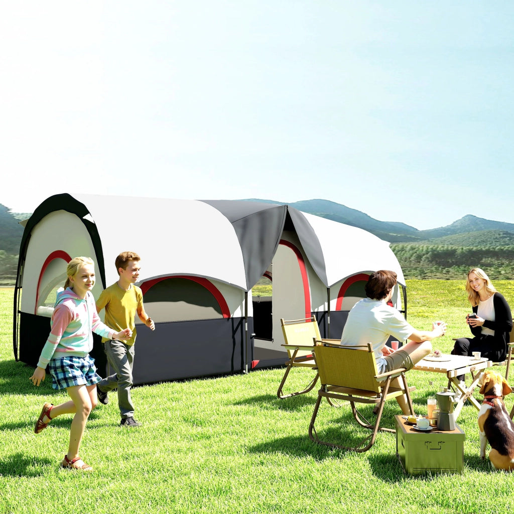 Tenda da campeggio 4 posti ¨C zephmum ¨C grigio e bianco 435x251x195 cm