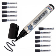 Set di Pennarelli Neri – Alta Pigmentazione, 12 Pezzi | Lunghezza 14 cm | Uso Domestico, Ufficio, Magazzino