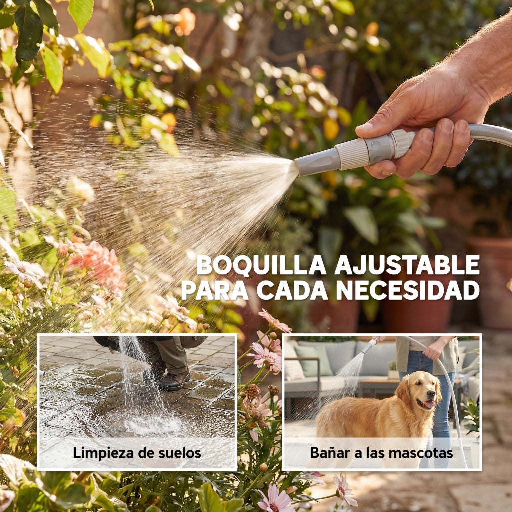Molla per Tubo Retrattile 10+1 m ¨C zephmum ¨C Grigio con Supporto e Boquilla 2 Modifiche