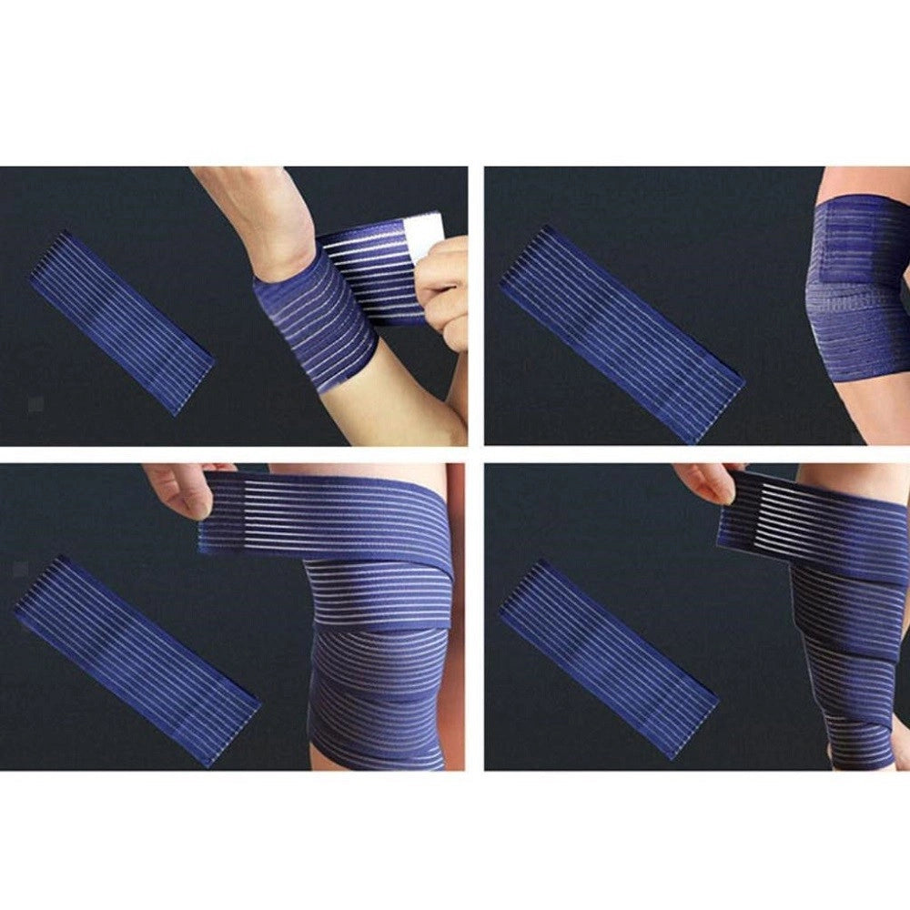 Trade Shop - Polso Benda Polsiera Fasciatura Di Supporto Polsino Elastico Accessori Blu -