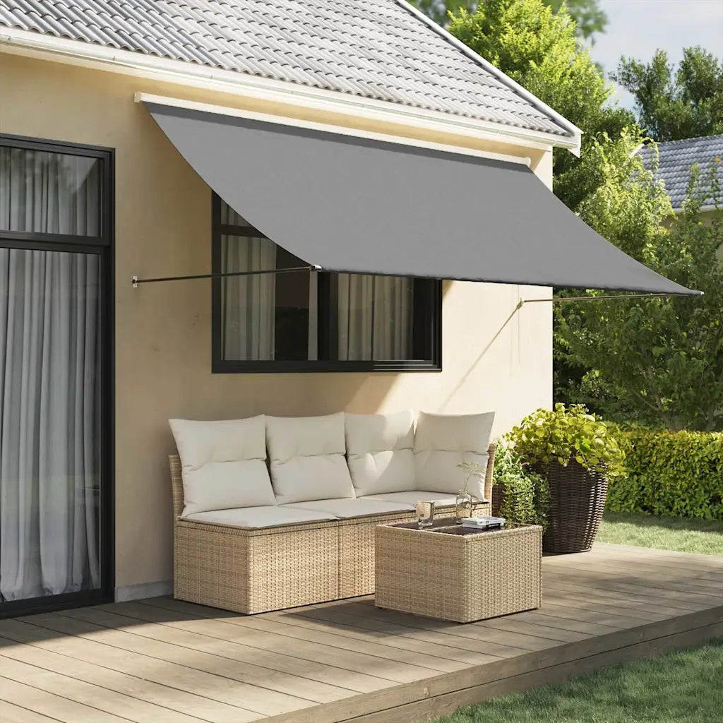 Tenda da Sole Retrattile-Tenda parasole per Patio Antracite 300x150 cm Tessuto e Acciaio
