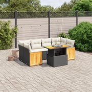Set Divani da Giardino con Cuscini 7pz Nero Polyrattan 3273856