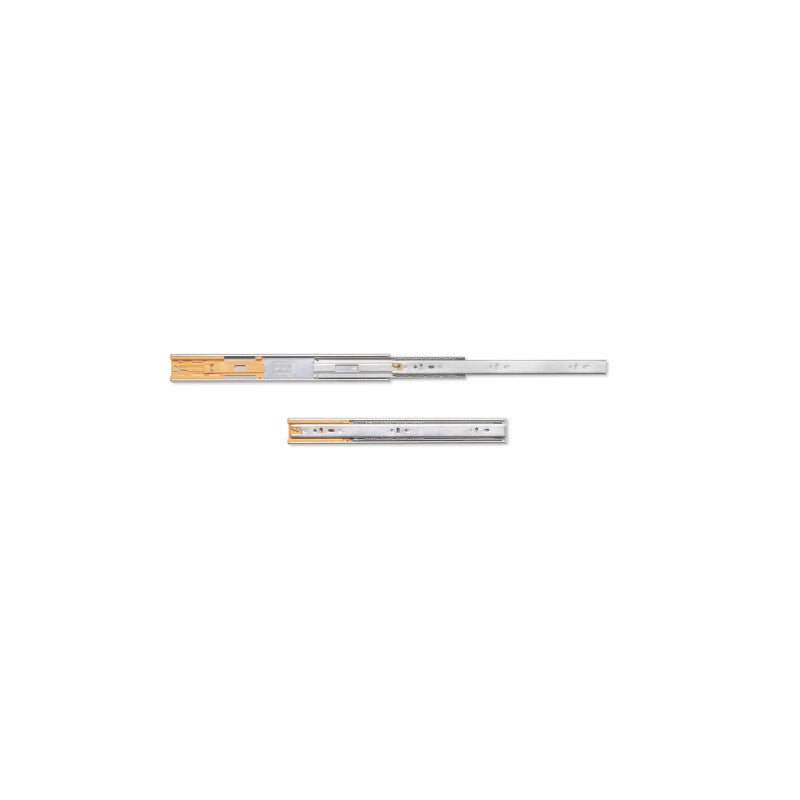 Set di guide a sfere per cassetti con estrazione totale e chiusura soft, altezza 45 mm, lunghezza 400 mm, Acciaio, Zin..