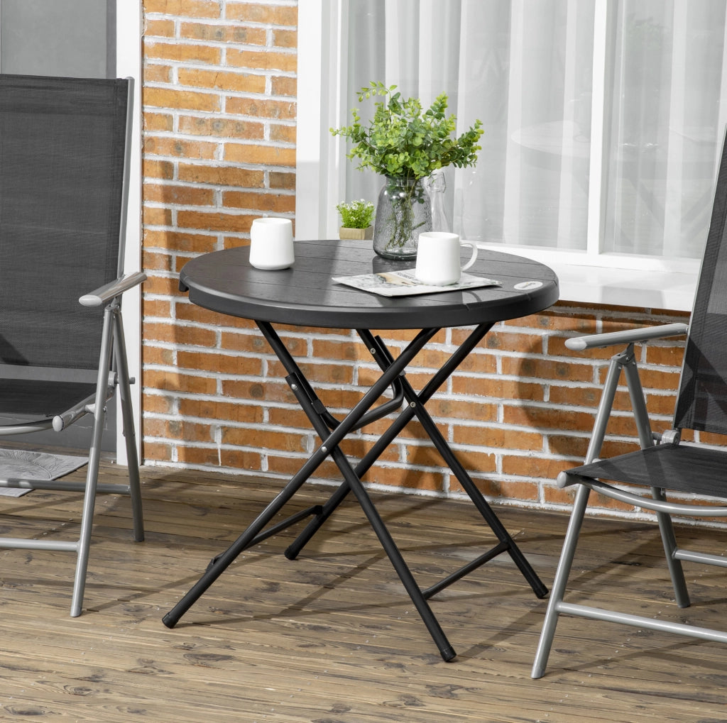Tavolo da giardino pieghevole Ø80 cm, grigio scuro