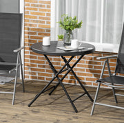 Tavolo da giardino pieghevole Ø80 cm, grigio scuro