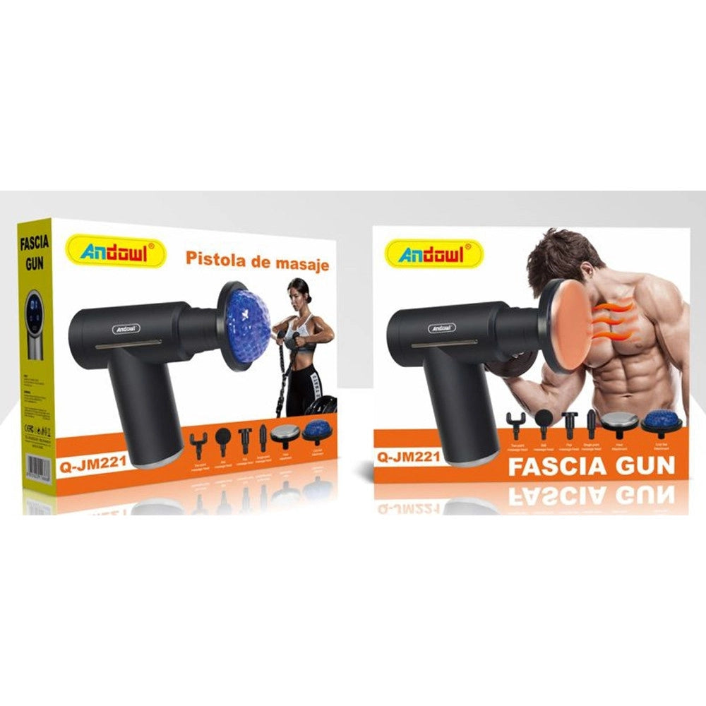 Trade Shop - Pistola Massaggiante Massaggiatore Con 6 Testine Q-jm221 Per Collo Vita Schiena Gambe Corpo -