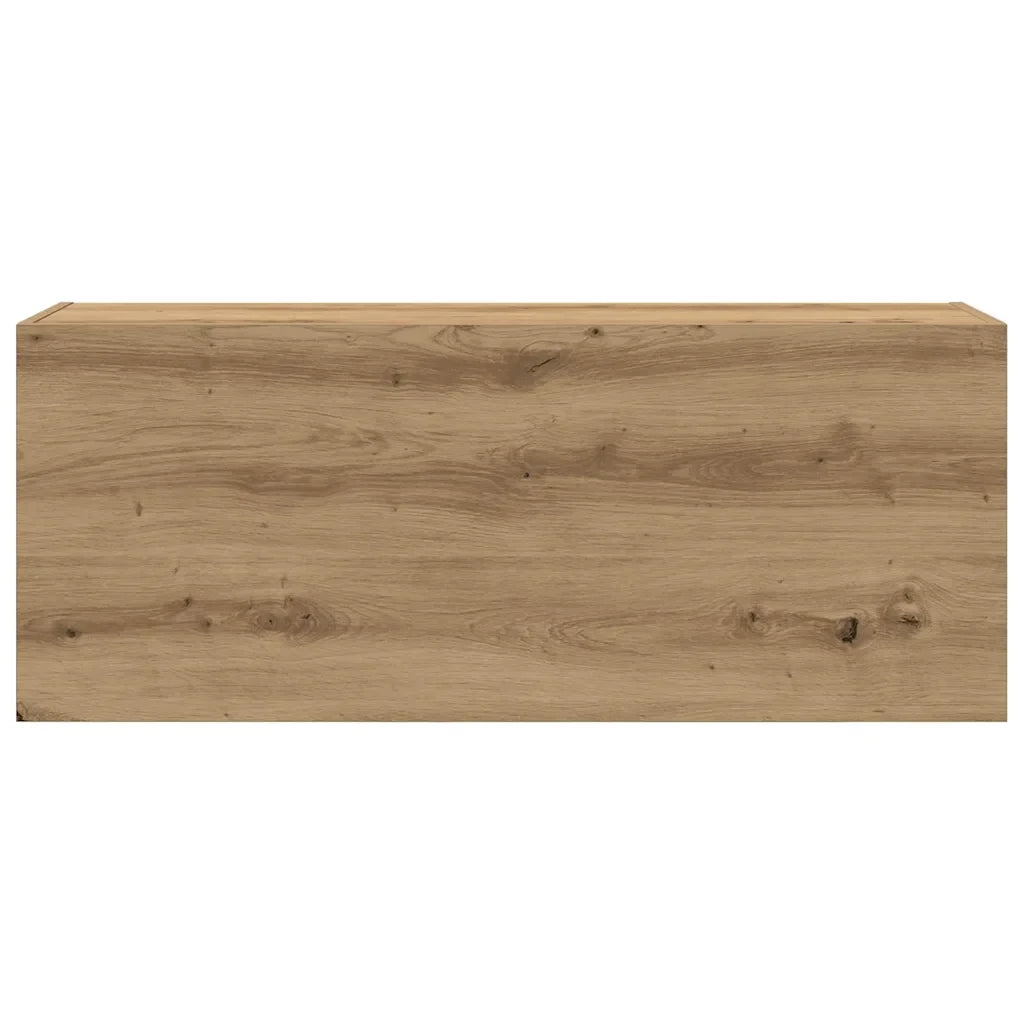 Mobiletto da bagno a parete dal design minimalista e pratico in legno composito dimensioni 100 x 25 x 40 cm realizzato artigianalmente in legno di rovere. Codice articolo: 02_0051301.