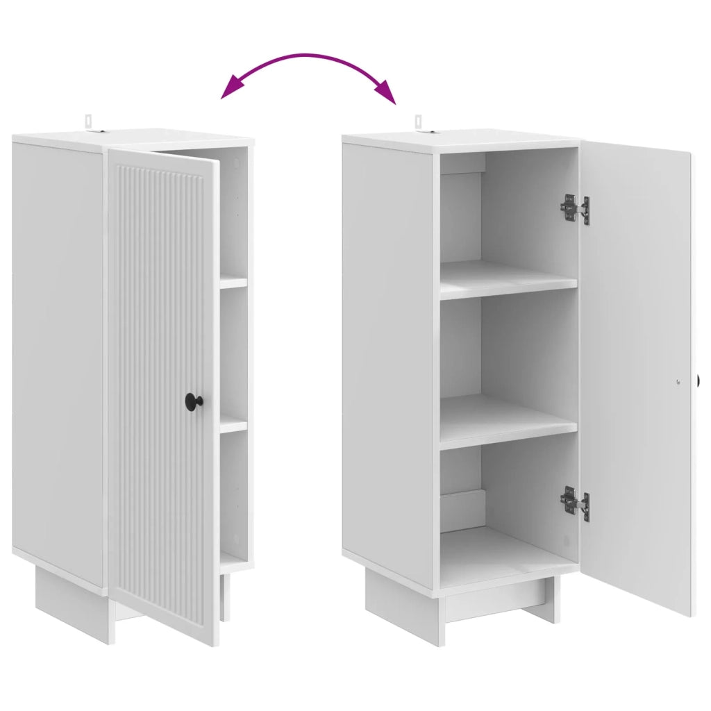 Credenza | Madia | Buffet da pranzo | Armadio da pranzo Bianco Lucido 33 x 34,5 x 90 cm Legno ingegnerizzato