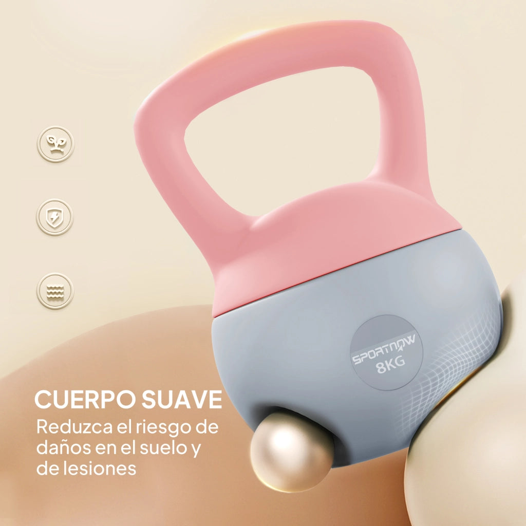 Kettlebell 8 kg ¨C zephmum ¨C rosa 19x19x28 cm