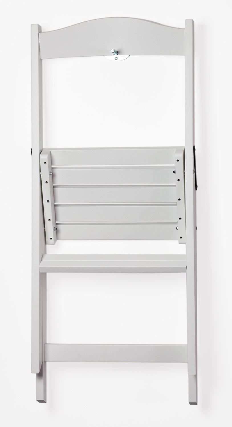 Sedia Scala Pieghevole 51x41xh75 cm in Legno Faggio Massello Bianco Laccato