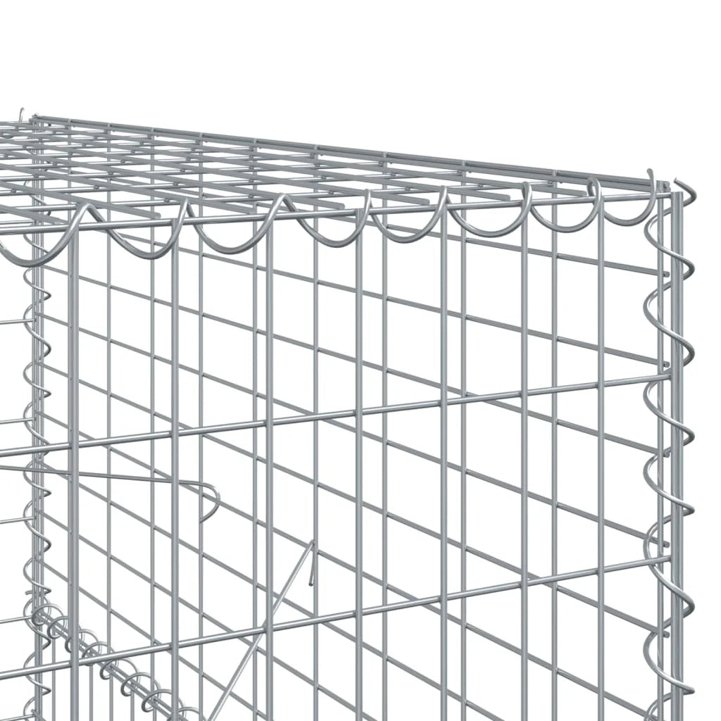 Gabbione recinto a gabbia muro di contenimento con coperchio 800 x 100 x 150 cm ferro zincato argento 02_0040200