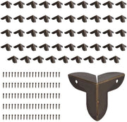 Protezione angolare 50 pezzi - Protezioni angolari metalliche - Protezione di bordo - Acciaio - Bronzo antico - Incluso 100 viti - Protezione angolare