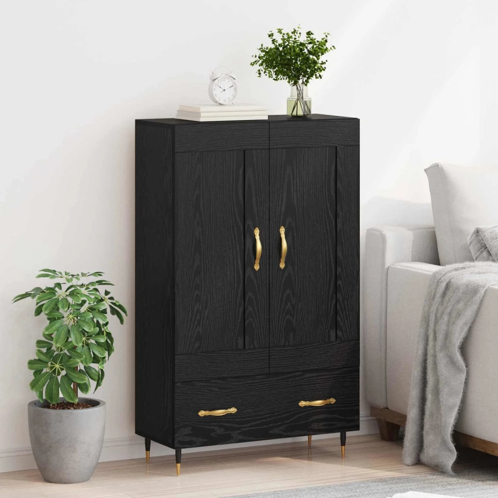 Credenza Rovere Nero 69,5 x 31 x 115 cm Legno multistrato