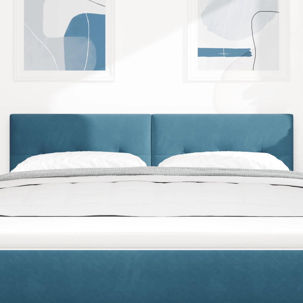 Testiera  con bottoni trapuntati Blu scuro 160 cm in velluto