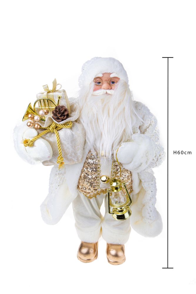 Pupazzo Babbo Natale con Doni 60 cm in Tessuto e Plastica