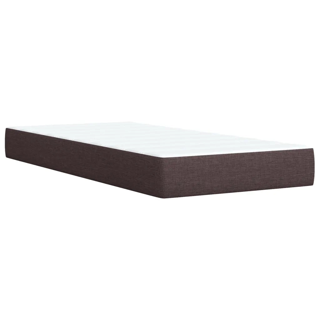 Letto singolo | Letto per adulti | Giroletto a Molle con Materasso Marrone Scuro 80x200 cm Tessuto
