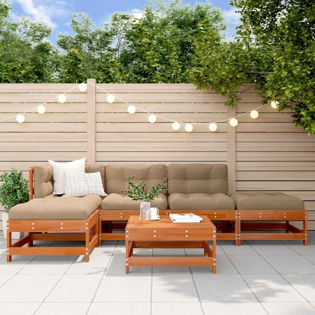 Set Lounge da Giardino 5 pcs Pino Marrone Cerato 3418119