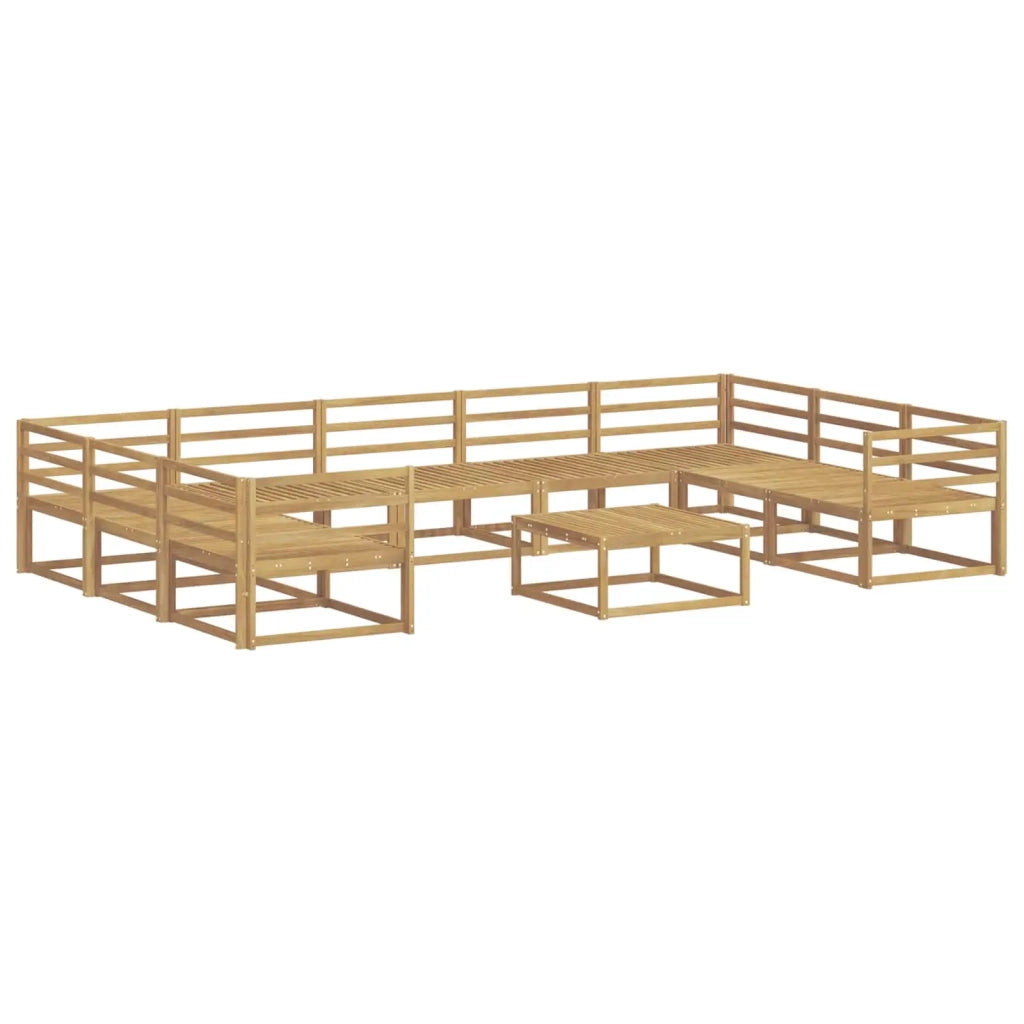 Set di divani da esterno 10 pcs Bianco Legno di Acacia Massello