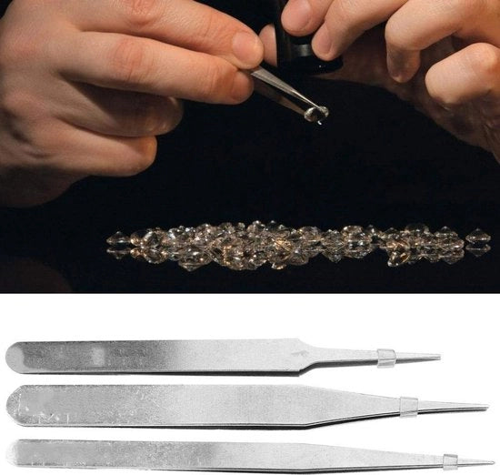 Set di pinze precise antistatiche multifunzionali in argento - Ideale per hobby e riparazioni - Sierade e elettronica