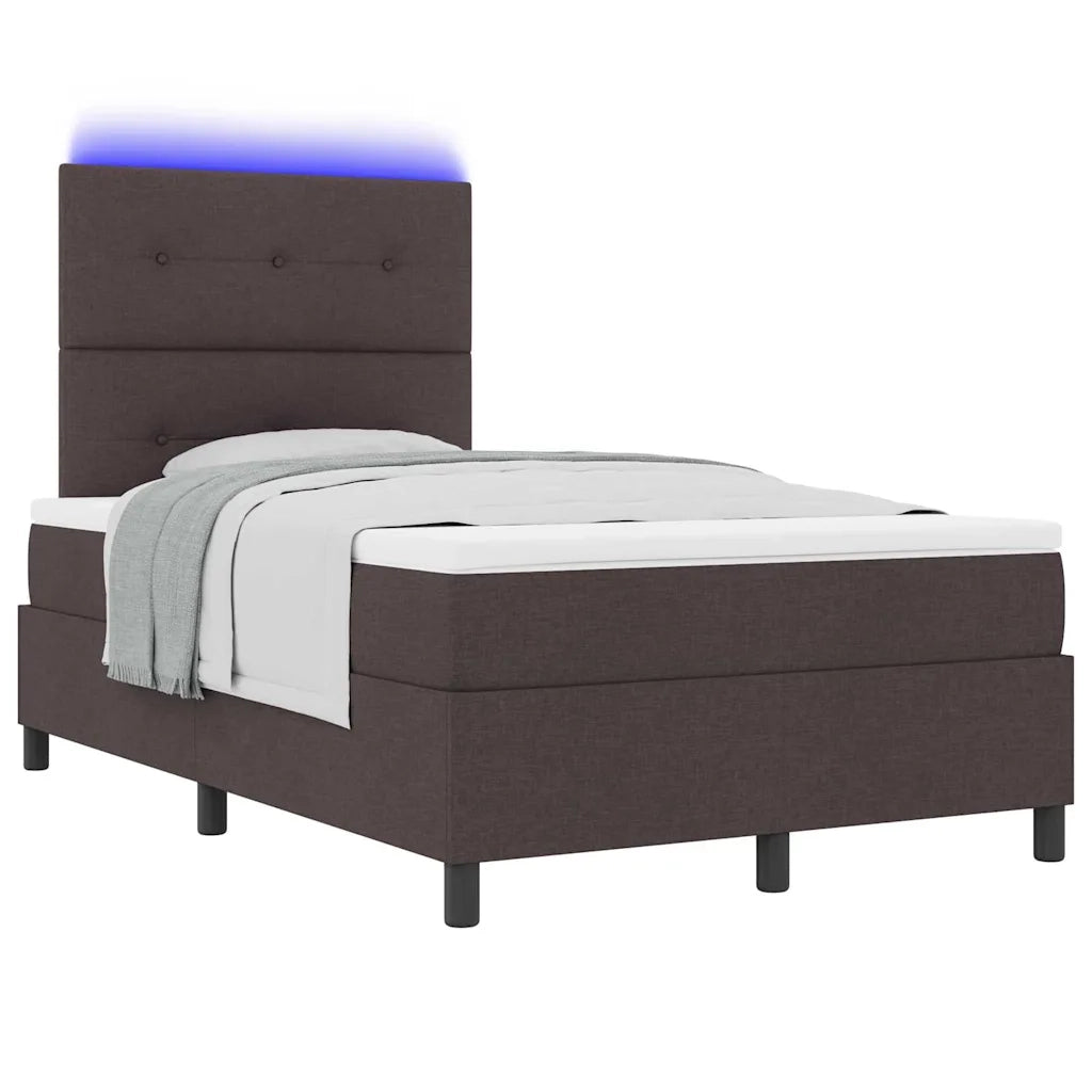 Letto a molle con materasso Marrone scuro 120 x 190 cm Tessuto 3342854