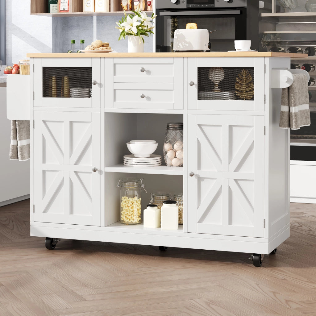 CARRELLO CUCINA 140x70x93,5 cm MDF Bianco