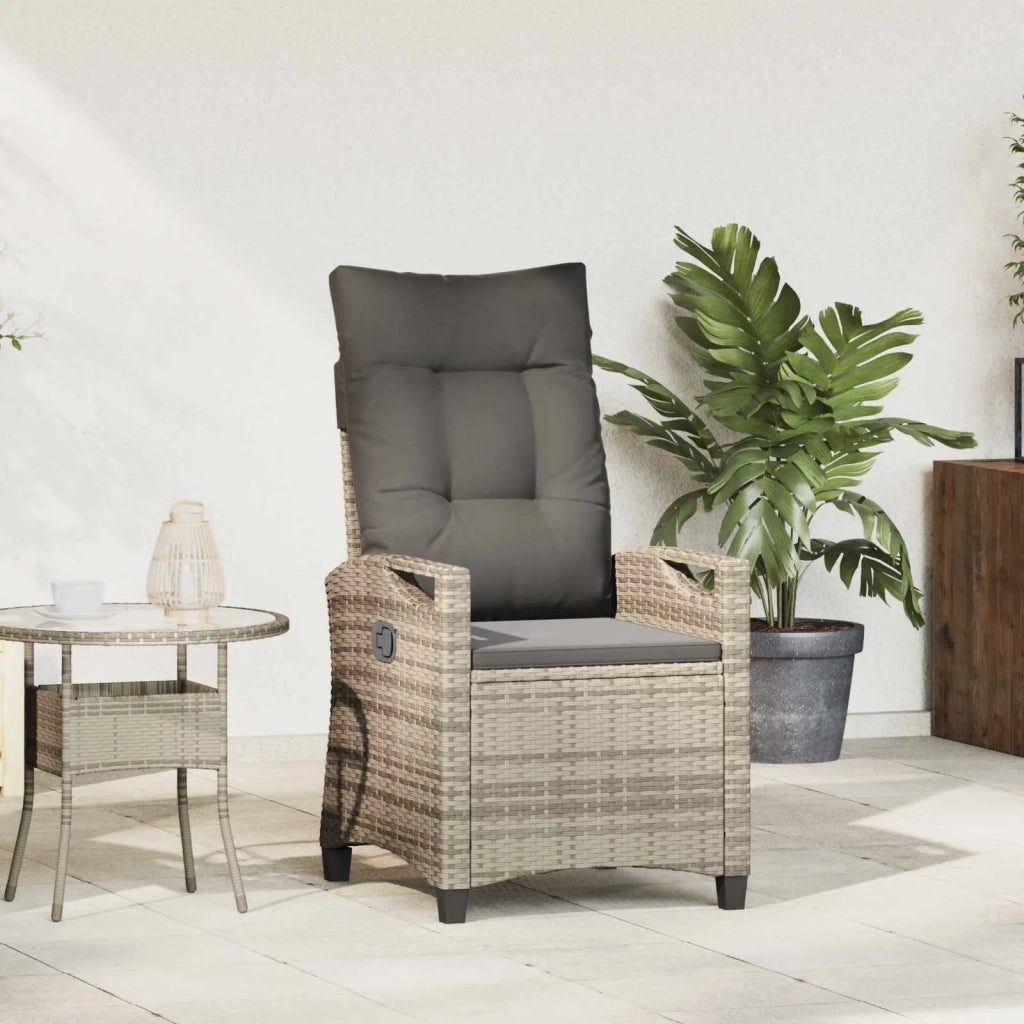 Sedia da giardino reclinabile Grigio chiaro e grigio scuro