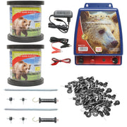 Kit completo per recinzione elettrica 12V-220V, 12 Joule, lunghezza filo 2000m, 200 isolatori, kit cancello Breckner Germany
