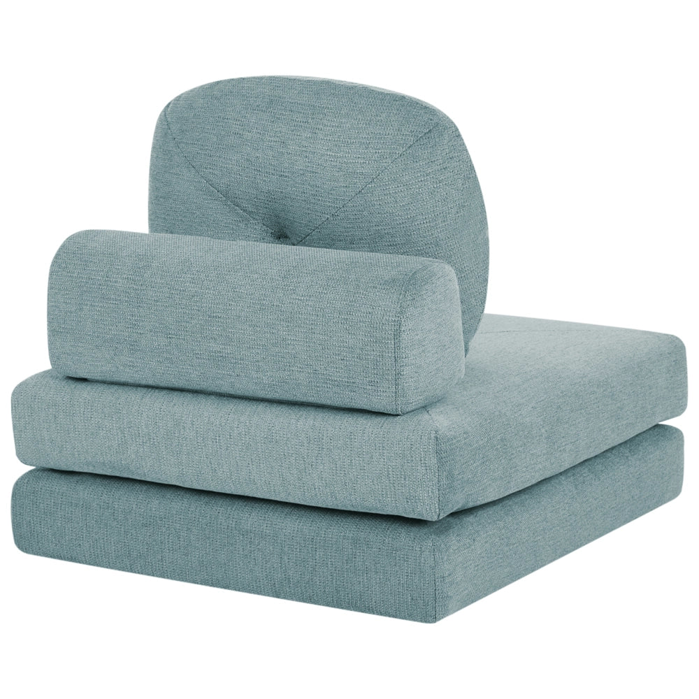 Divano Pouf Letto Tessuto Verde Menta Rivestimento Singolo Letto Sedia Pieghevole con Cuscino Design Moderno
