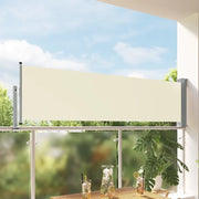 Tenda Laterale Retrattile per Patio-Tenda parasole per balcone 80x300 cm Crema