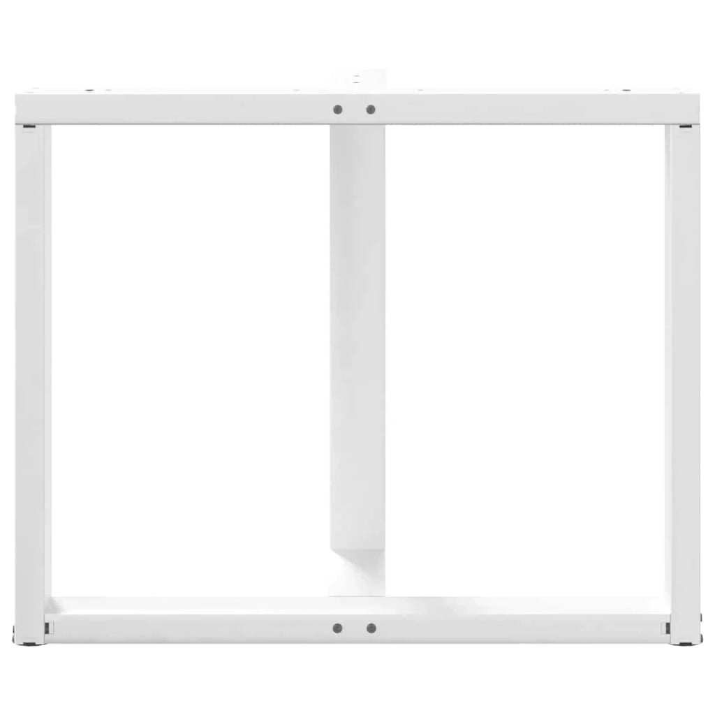 Set di 2 gambe regolabili a forma di T per tavolo da pranzo 100 x 35 x 73 cm design moderno acciaio bianco 02_0057335