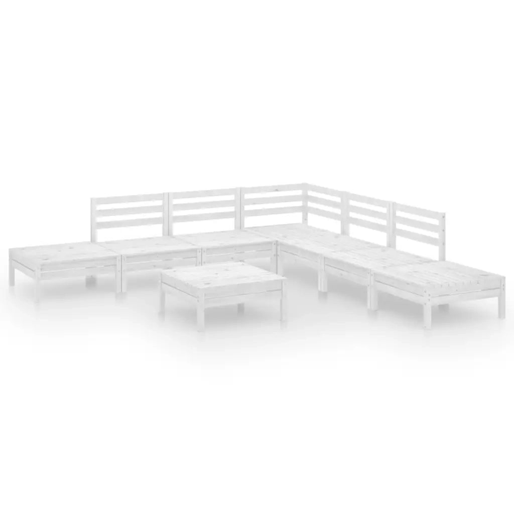 Set Divani da Giardino 8 pz in Legno Massello di Pino Bianco  cod mxl 69732