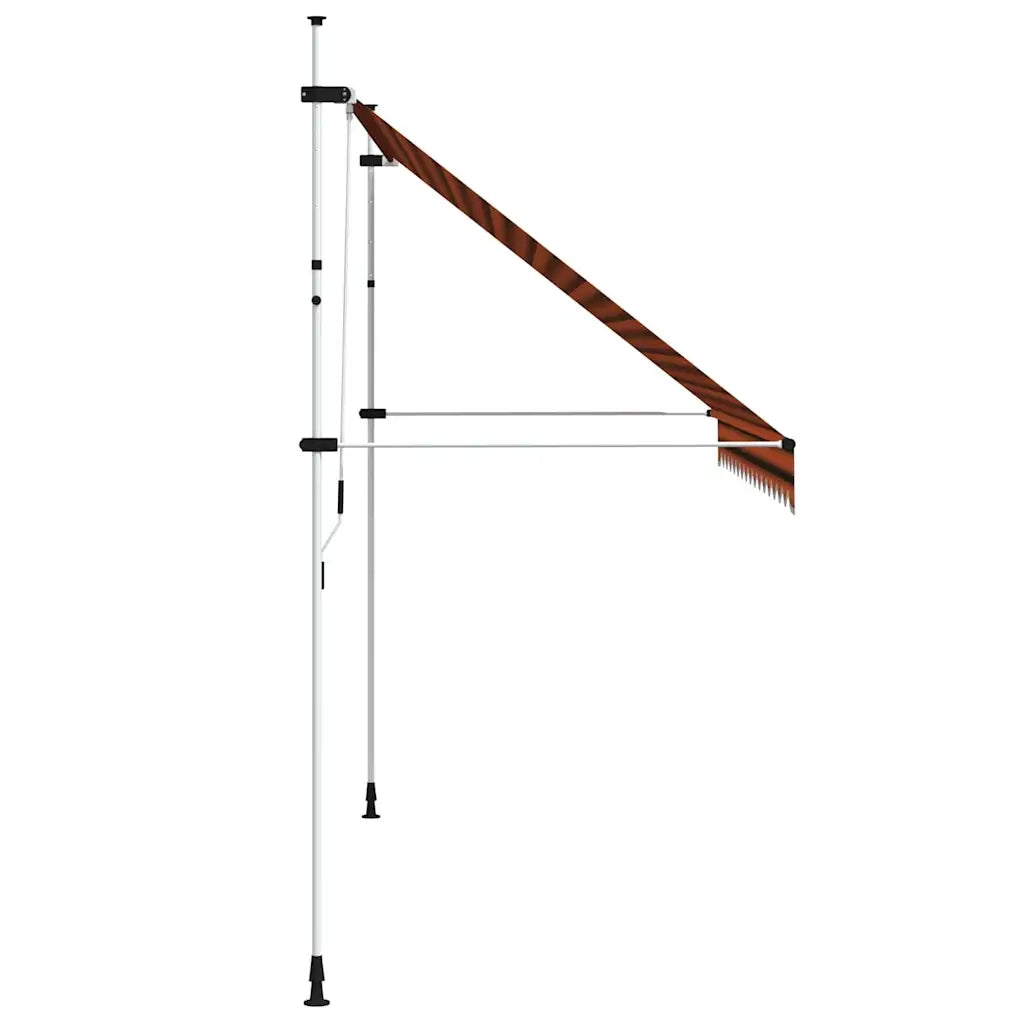 Tenda da Sole Retrattile Manuale 350 cm Arancione e Marrone 145839