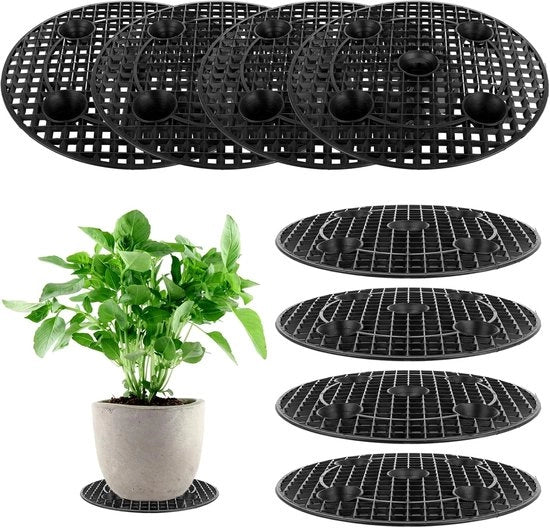 Sostegni per vasi - 10 pezzi - Nero - 30 cm - Plastica