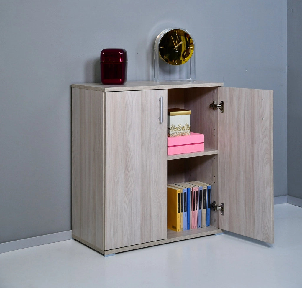 Armadietto Multiuso 2 Ante 72,3x36x81 cm in Truciolare Nobilitato Olmo