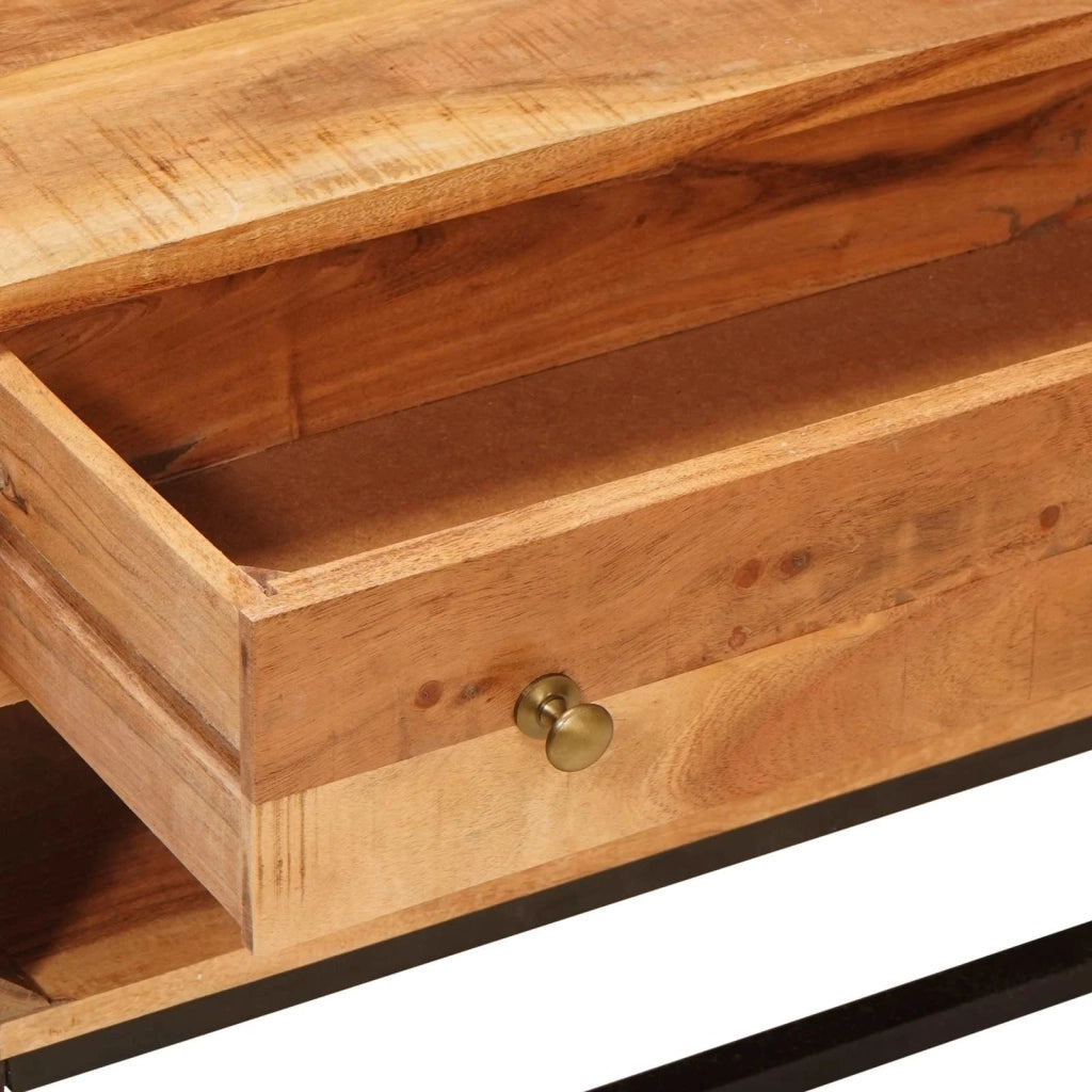Mobile TV-Credenza per TV Naturale 110 x 30 x 44 cm Legno di Acacia Massello