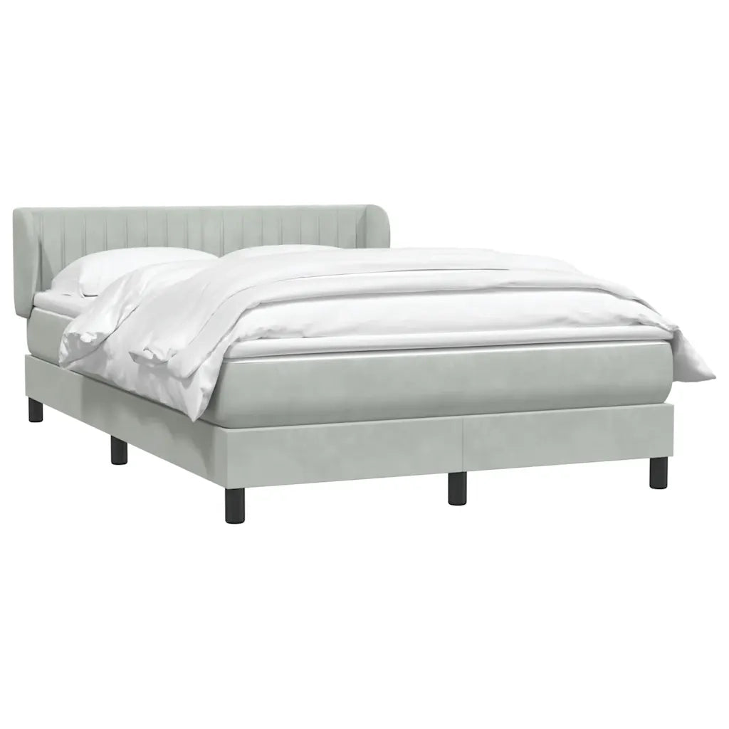 Giroletto a Molle con Materasso Grigio Chiaro 160x220cm Velluto 3317739