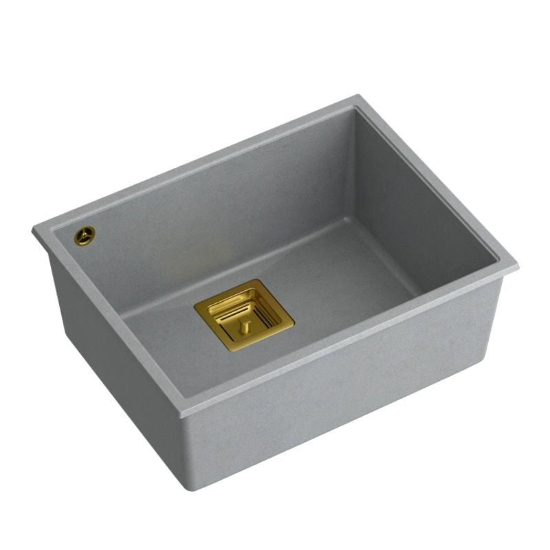 Lavello In Granito David 50 Grey Metallic Tappo rame spazzolato