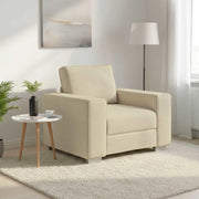 Poltrona Sofa Crema 100 cm Tessuto 4105214
