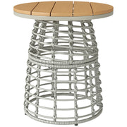 Tavolino da Giardino Rotondo ¨C Xylo ¨C Effetto Rattan Grigio ?45x50cm