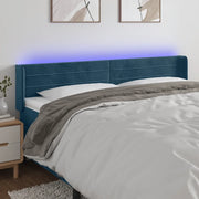 Testiera a LED-Testata con LED Blu Scuro 203x16x78/88 cm in Velluto 195720