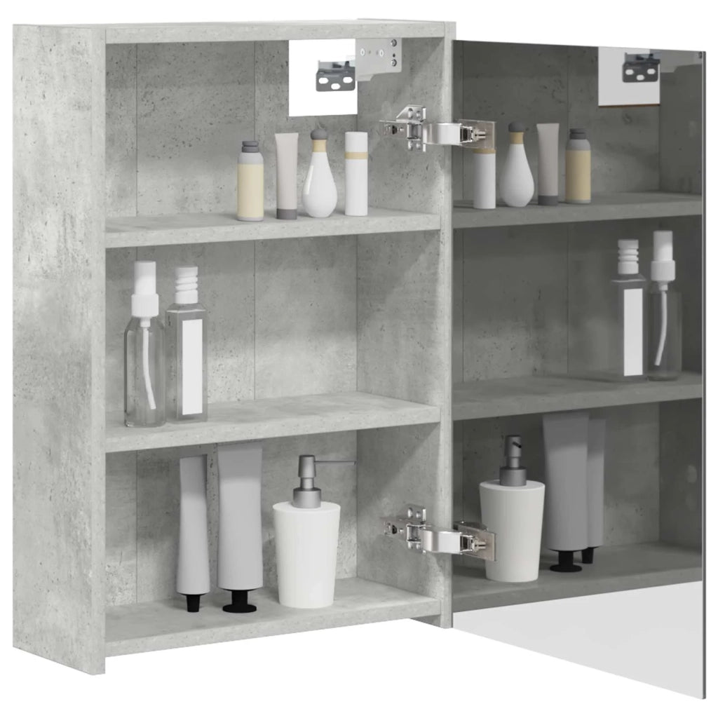 Mobiletto per specchio da bagno con lo scaffale Grigio cemento 889138