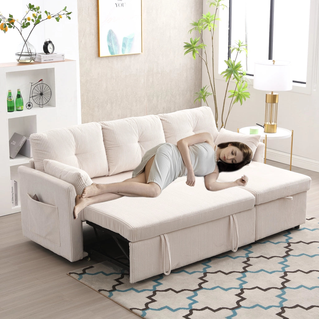 Divano Letto Angolare con Contenitore e Chaise Longue ¨C MINIMAL ¨C Modulare