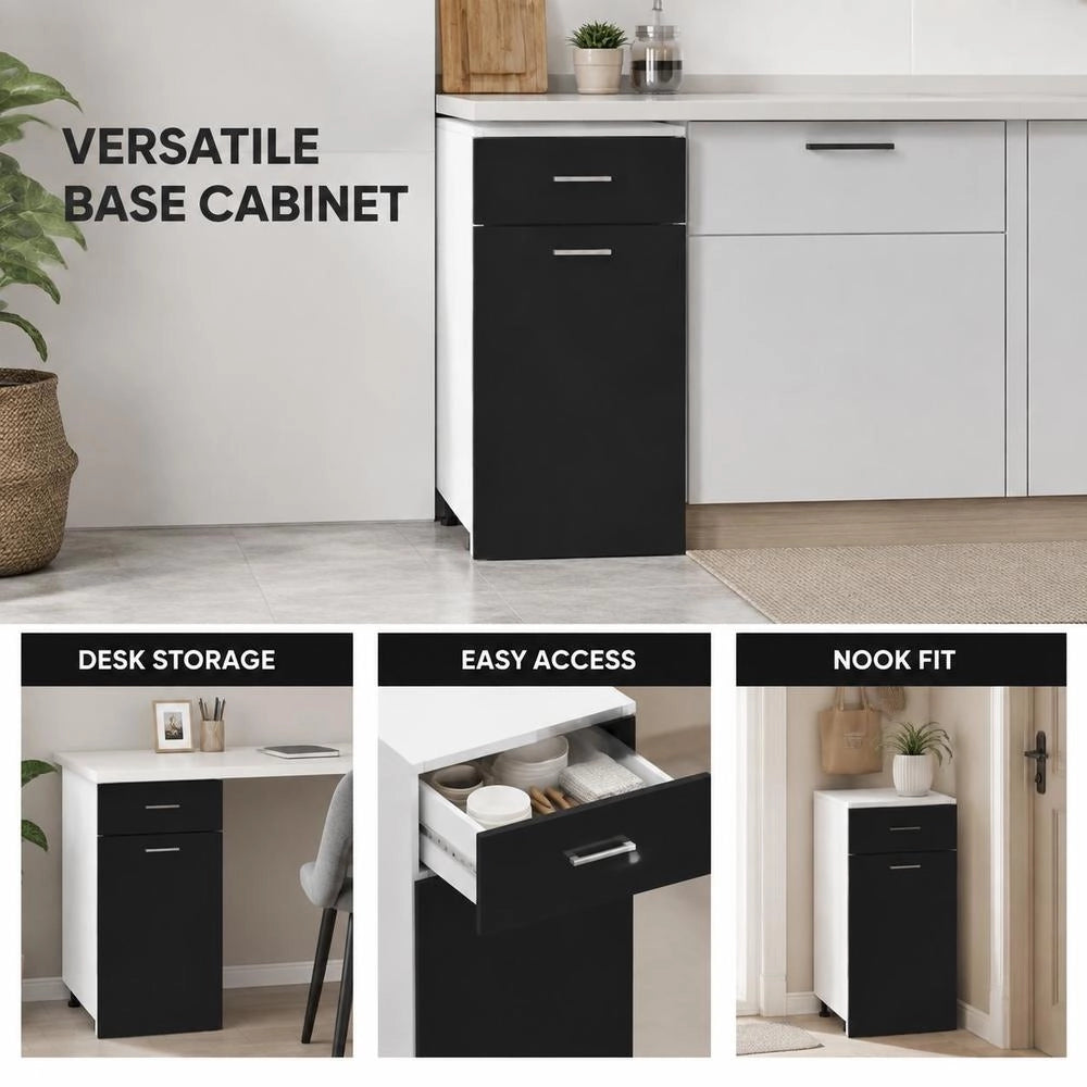 Drawer Unit Lyon Black 40x46x81.5 Cm Wood-based Material