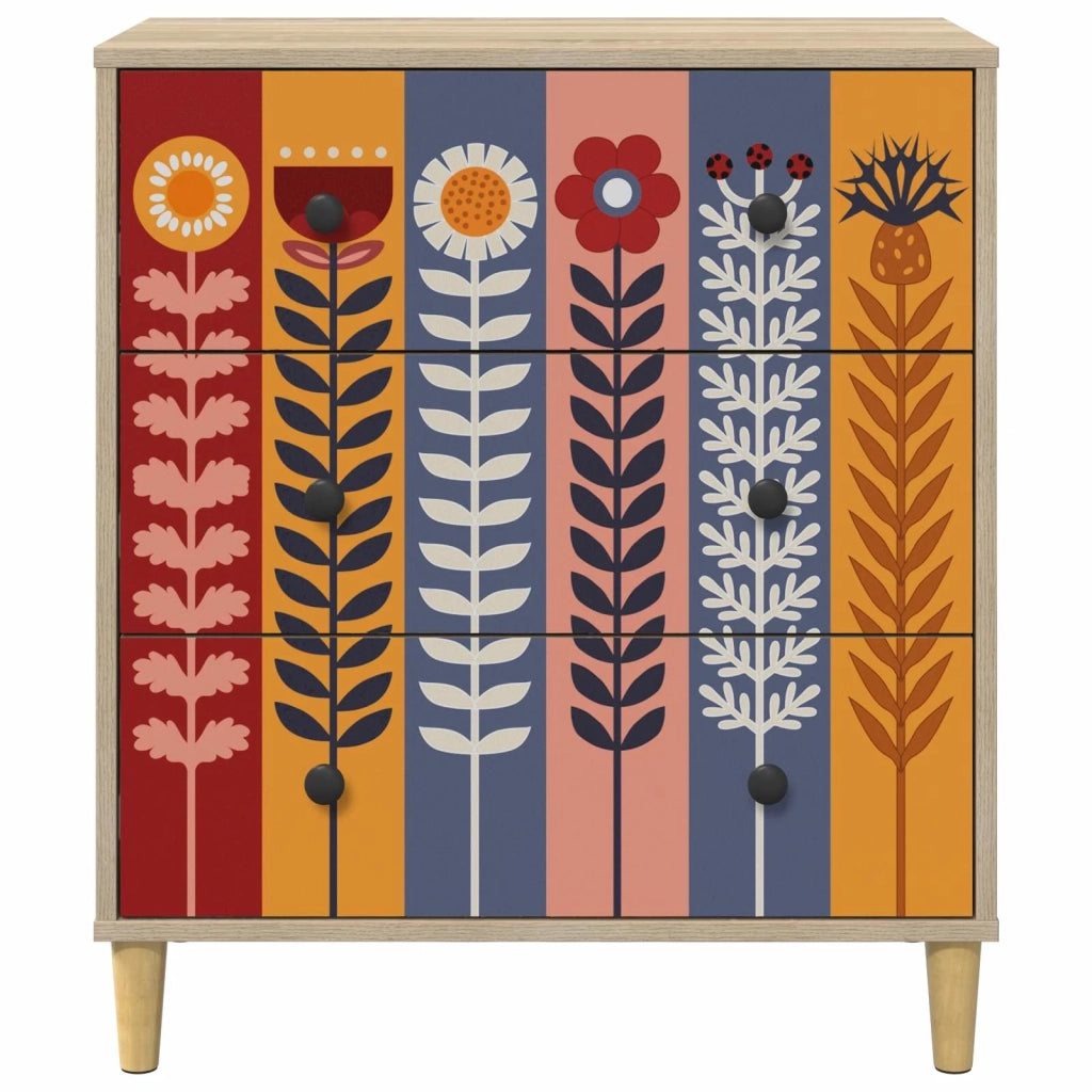 Cassettiera ESSEN Stampa di girasoli 66 x 36,5 x 75 cm Sonoma 8007362