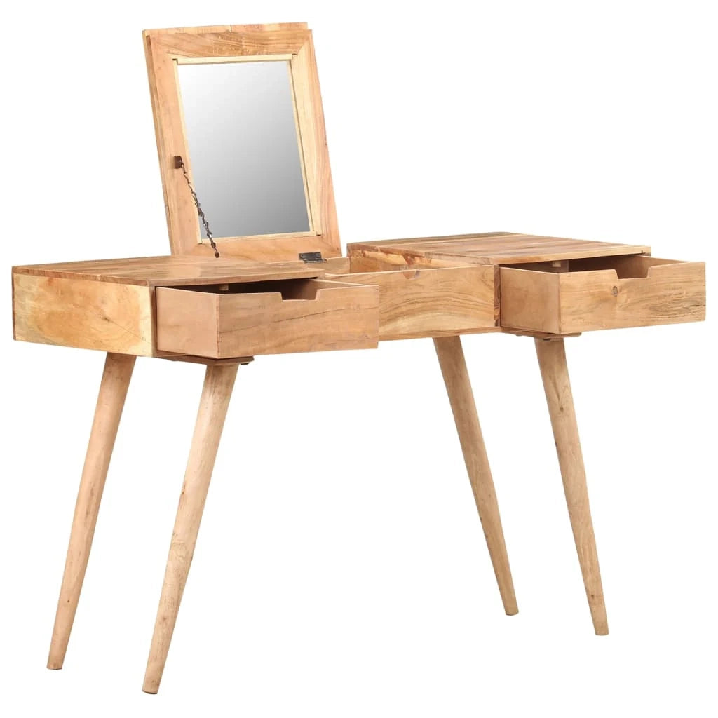 Toletta con specchio 112 x 45 x 76 cm legno massello di acacia 02_0006245