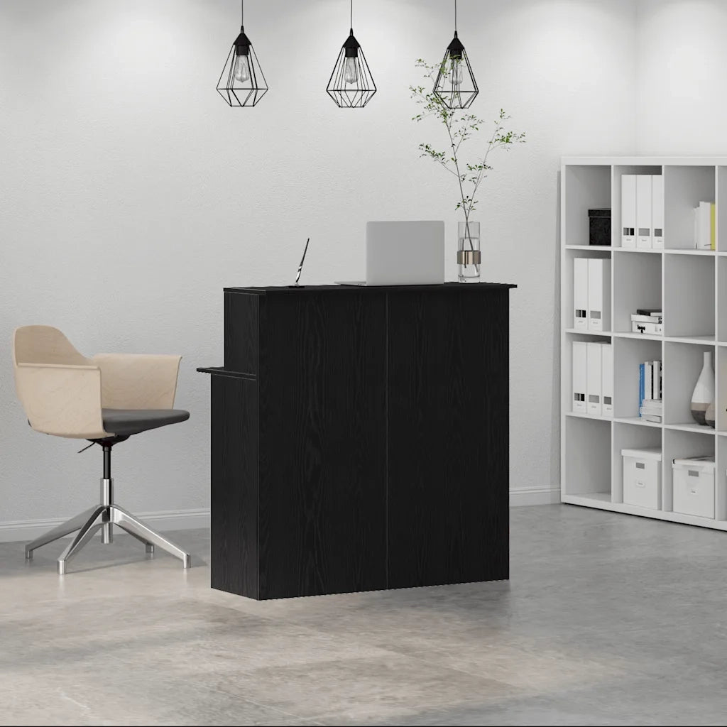 Banco Reception | Scrivania | Tavolo da Ufficio Nero 100x50x103,5 cm in Legno Multistrato