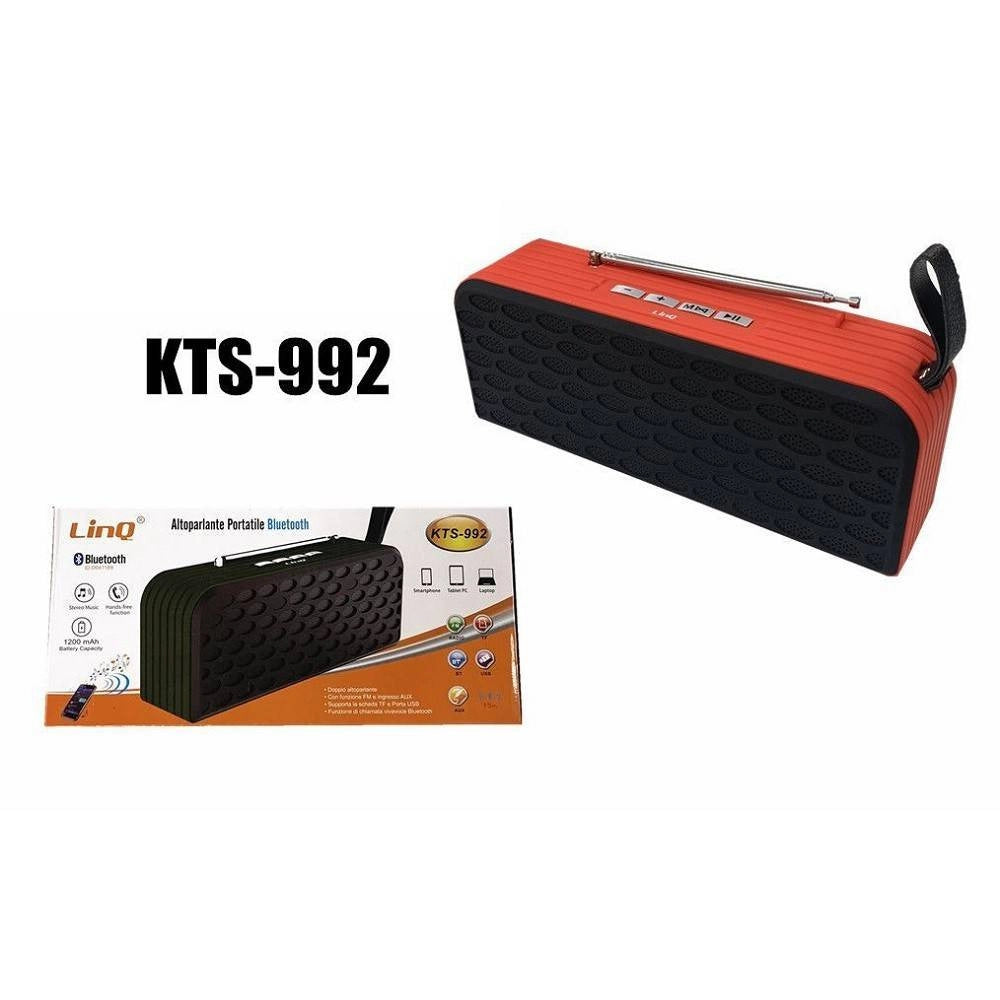 Trade Shop - Cassa Speaker Altoparlante Bluetooth Portatile Vivavoce Radio Fm Microsd Usb Kts-992 -