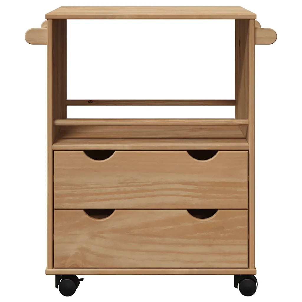 Carrello da Cucina OTTA 59x45x80 cm in Legno Massello di Pino 4013465